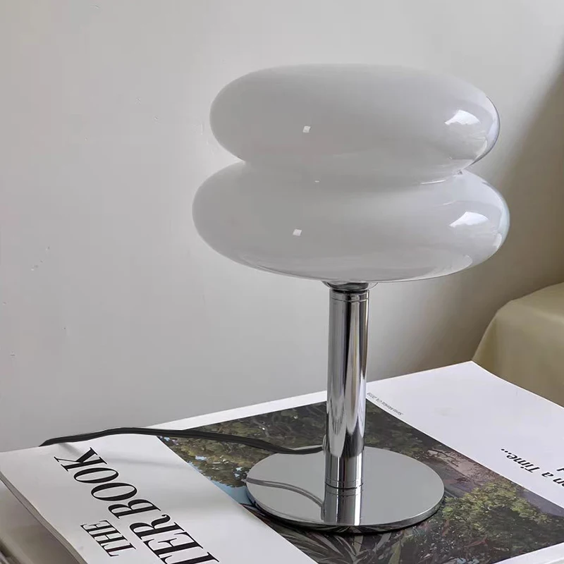 

Стеклянная настольная лампа Macaron, атмосферные лампы для дома и гостиной, ночсветильник для защиты глаз, прикроватная декоративная настольная лампа для спальни и девушки