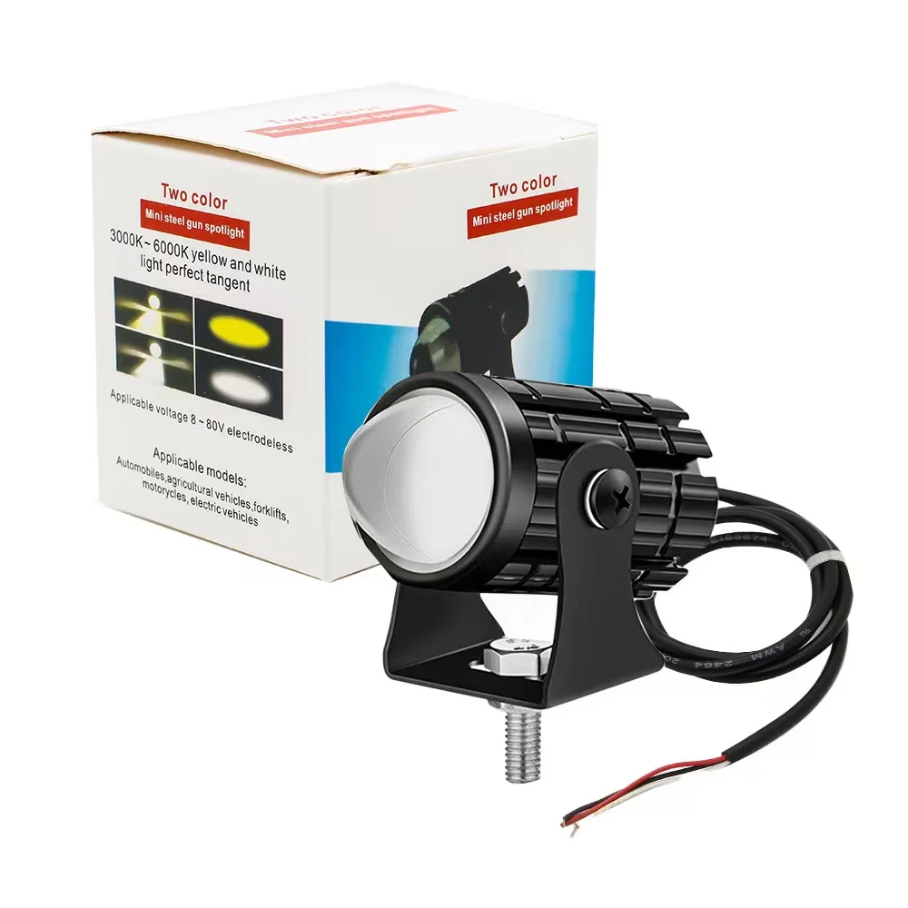 

Водонепроницаемые Малые Стальные Мотоциклетные Фары LED Для Электромобилей, Двухцветные Прожекторы, Лампы Для Мотоциклов 8-80В