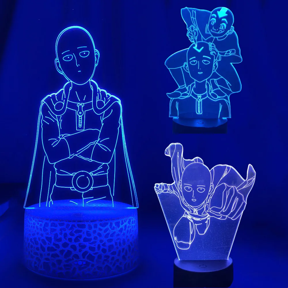 

Manga Night Light One Punch Man Saitama Genos Fubuki 3D Night Lamp LED Bedroom Decor Anime Lamp Illuminator Novelty Gift for Kid