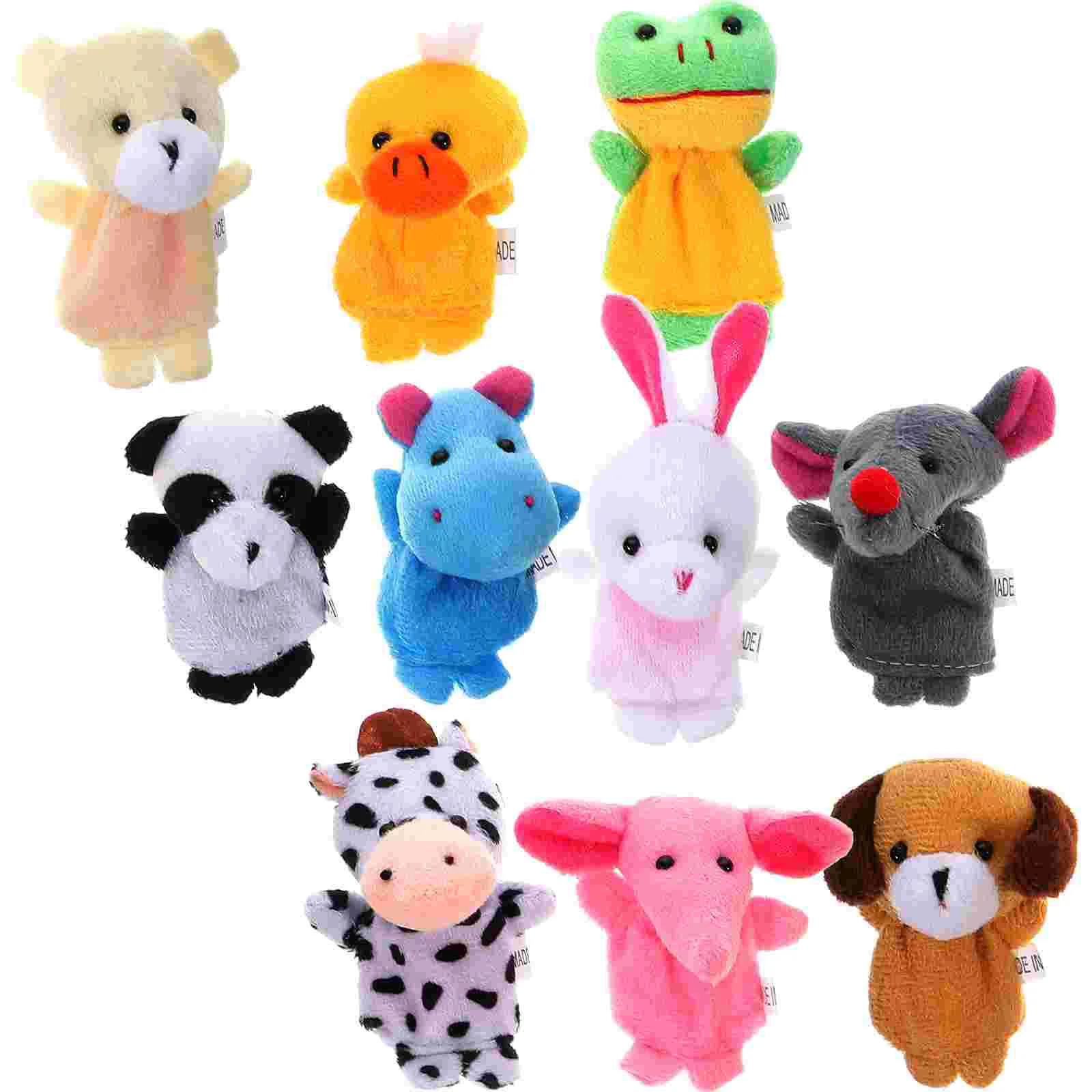 

10 Pcs Finger Puppet Animals Basket Kids Story Telling Toddler Bath Puppets Baby toy