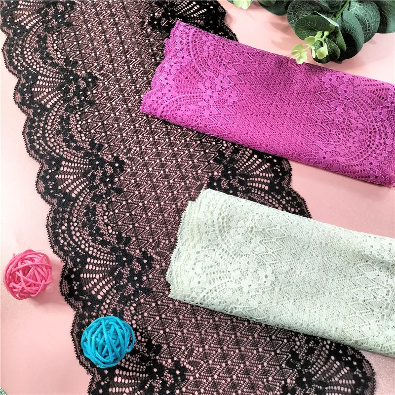 2023 17,8 см кружевная эластичная кружевная ткань, лента для свадьбы, эластичное кружевное украшение, белая большая E1242
