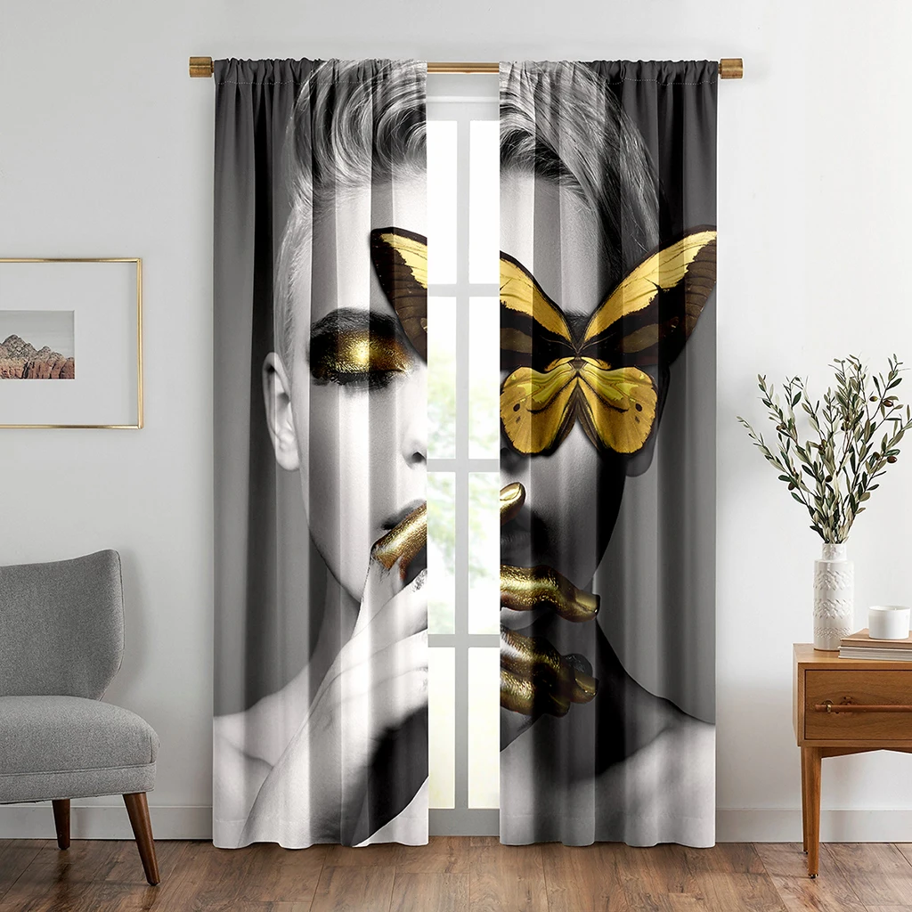 

Красивые 3D занавески для гостиной, зала, декоративные занавески для спальни, люверсы, оконные занавески, домашний декор, 2 шт.