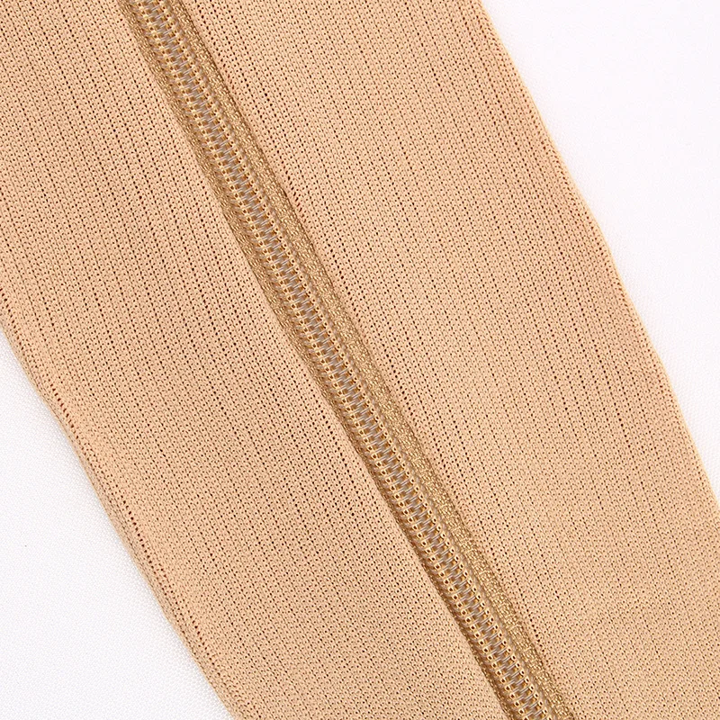 Носки компрессионные однотонные на молнии с открытыми пальцами для