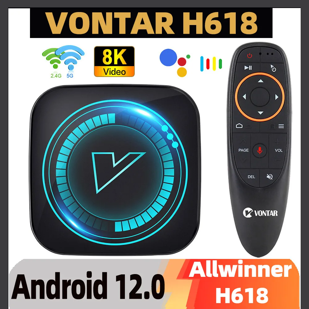 VONTAR H618 Smart TV Box Android 12 Allwinner H618 Quad Core Support 8K Video 4K HDR10+ BT4.0 Dual Wifi Media Player Set Top Box