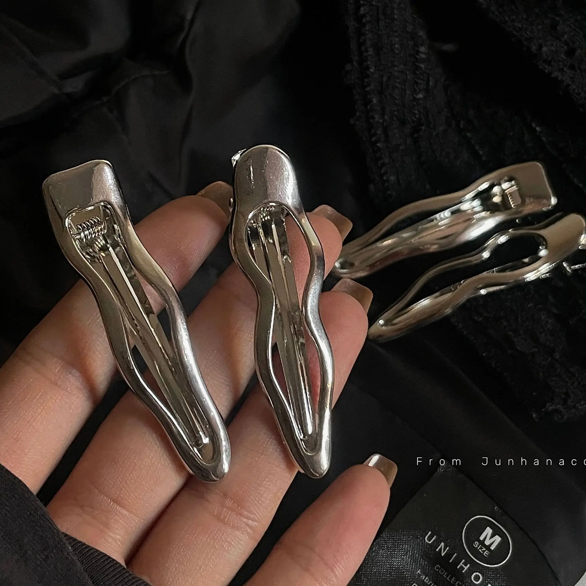 

Metal Wave Barrettes Special-Interest Design Cold Wind Ins Clip Bang Clip Duckbill Clip Side Clip Hairpin Headdress Female
