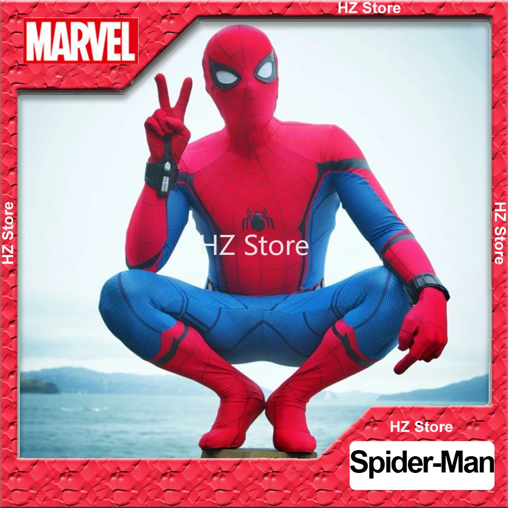 Marvel Spider-Man: Homecoming Bodysuit Jumpsuit Superhero Cos Costume Elastic Lycra Halloween Cosplay Suit Skin-tight Garment