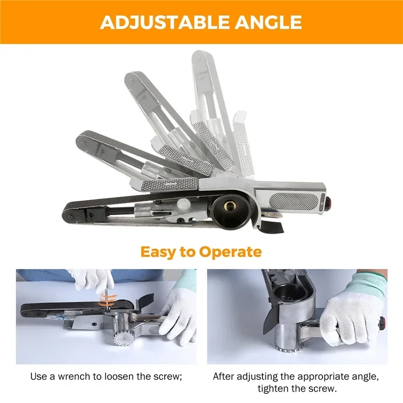 520*20 Мм Пневматическая Ленточная Шлифовальная Машина С Набором Из 3 Шлифовальных