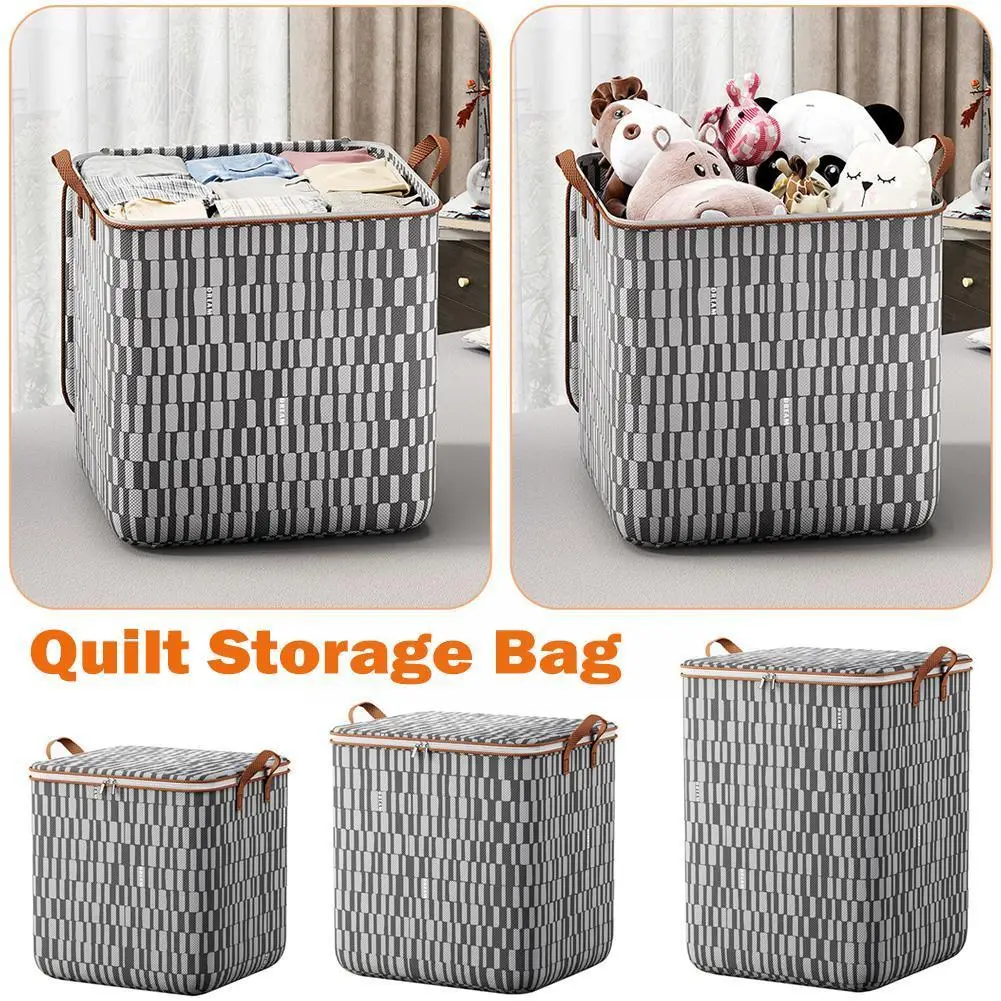 

Large Capacity Quilt Storage Bag Household Wardrobe Blanket Moving Toy Dust-proof Organizer Bag Sorting Clothes 100/140/180 N2H3
