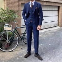mens tweed wool herringbone mens suit british style modern blazer 3 piece mens suit jacketpantsvest
