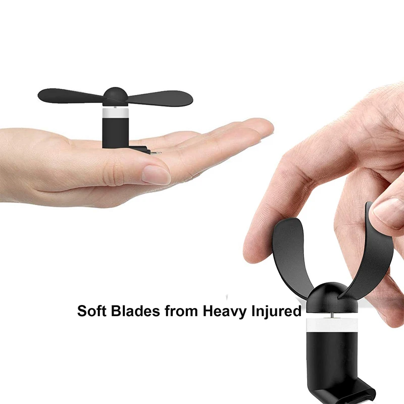 2 шт. портативный мини-вентилятор с Micro USB 5 В 1 Вт