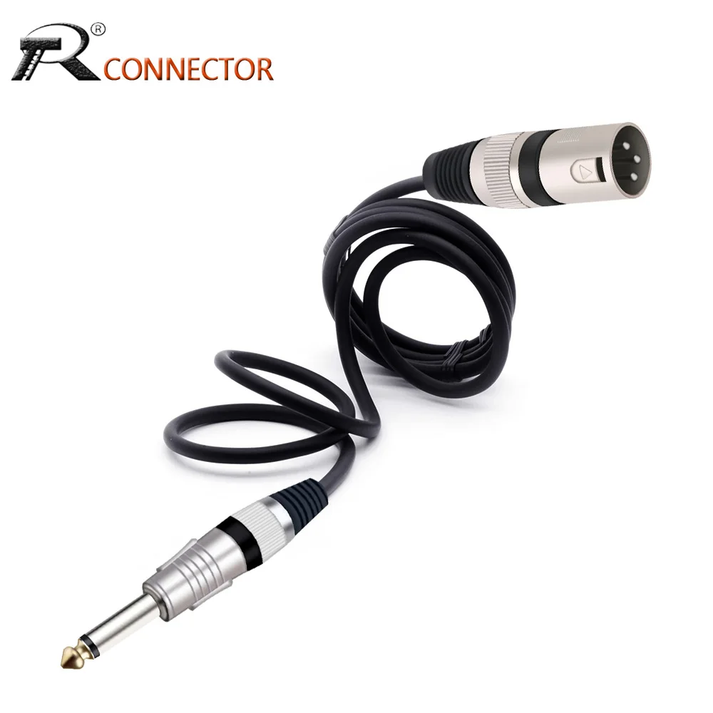 Mic Cord Jack 6.35mm 6.5mm Male to XLR Male 6.3mm 1/4'' to XLR Microphone Audio Cable for Speaker Guitar Amplifier AMP
