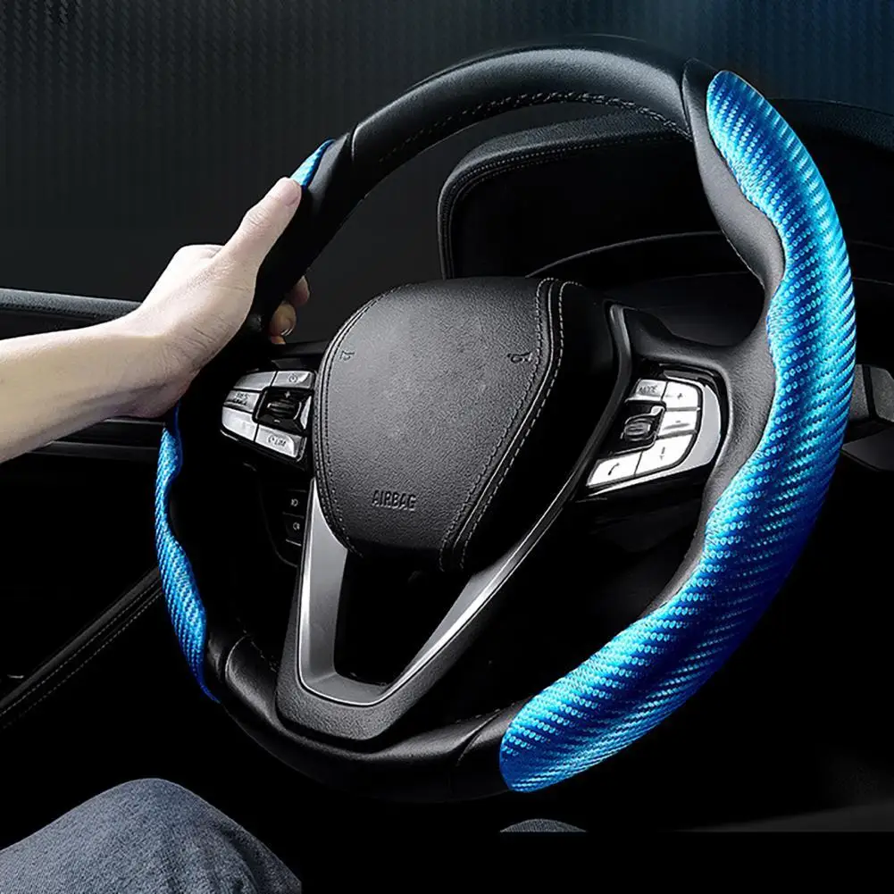 

Противоскользящая ультратонкая универсальная защита рулевого колеса из углеродного волокна аксессуары для интерьера автомобиля