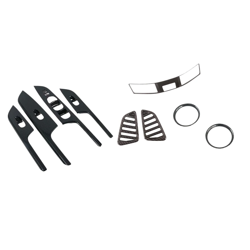 

8PCS Handle Bowl And Window Lift Button Panel Trim With 5PCS Air Conditioner Vent Trim For Nissan Navara NP300 15-20