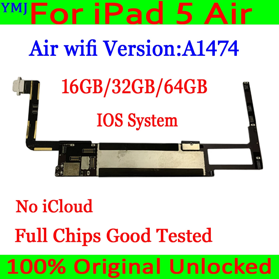 

A1474 Wifi и A1475/A1476 3G версия для IPad 5 Air материнская плата 100% протестированная хорошо работающая логическая плата оригинальная разблокированная чистая ICloud