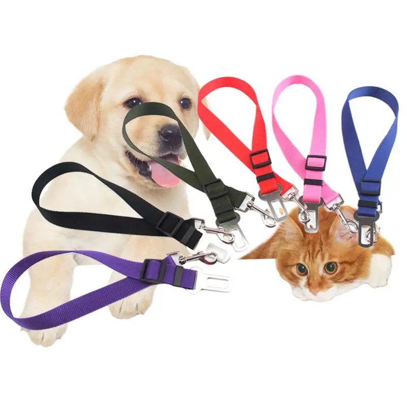 

Adjustable Pet Cat Dog Car Seat Belt Pet Seat Vehicle Dog Harness Lead Clip Safety Lever Traction Dog Collars Dogs Accessoires
