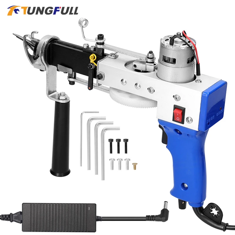 

2 In 1 Tufting Gun Electric Carpet Tufting Gun Carpet Weaving Flocking Machine Cut Pile Loop Pile Professional Flocking Device