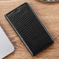 luxury lizard grain genuine leather magnetic flip cover case for infinix note 7 8 8i 10 11 11i 11s pro nfc