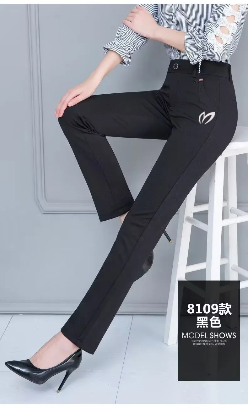 

2023 г., женские повседневные брюки с вышивкой для гольфа, укороченные брюки, одежда на весну и осень, тонкие облегающие брюки с эластичным поясом