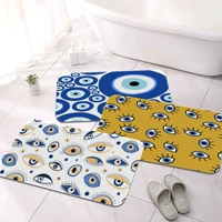 evil eyes printed flannel floor mat bathroom decor carpet non slip for living room kitchen welcome doormat
