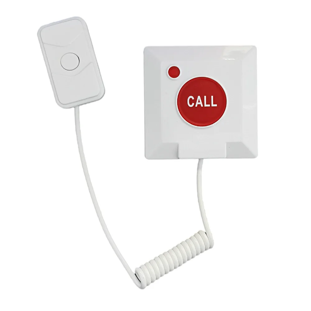 Wireless Alert Call Help White Button Patient Bell for Hospital Clinic Restaurant Nursing Home
