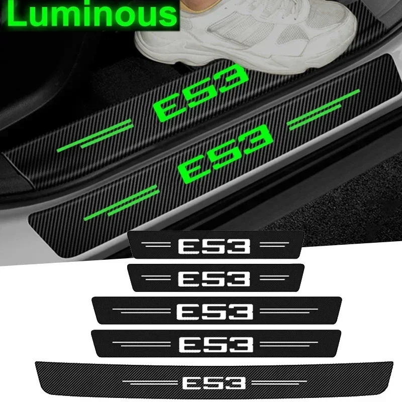 Светящийся порог двери автомобиля лента против царапин наклейки для BMW E53 логотип