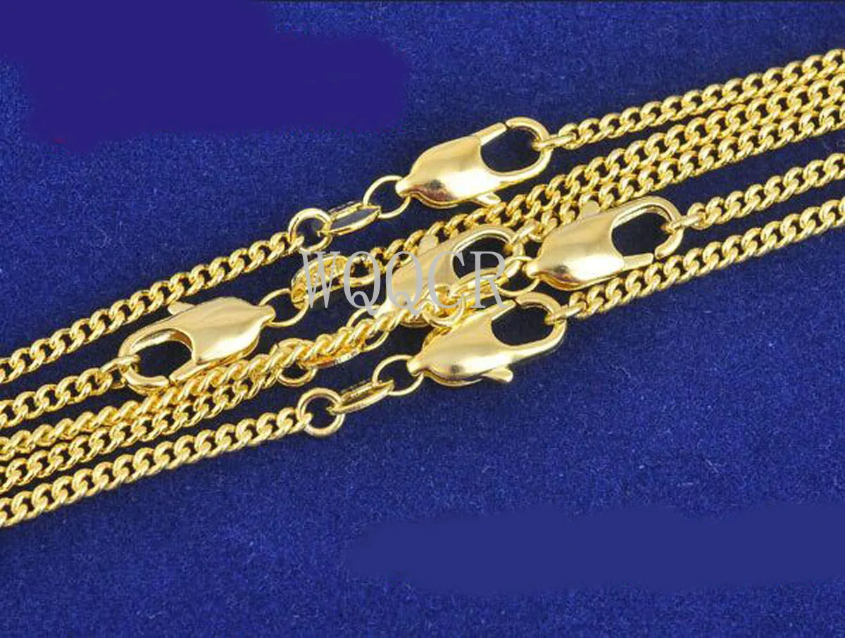 Женское Ожерелье из золота 1 9 мм 18 К 16 дюймов 20 22 дюйма 24 26 28 Дюймов 30 шт. | Украшения
