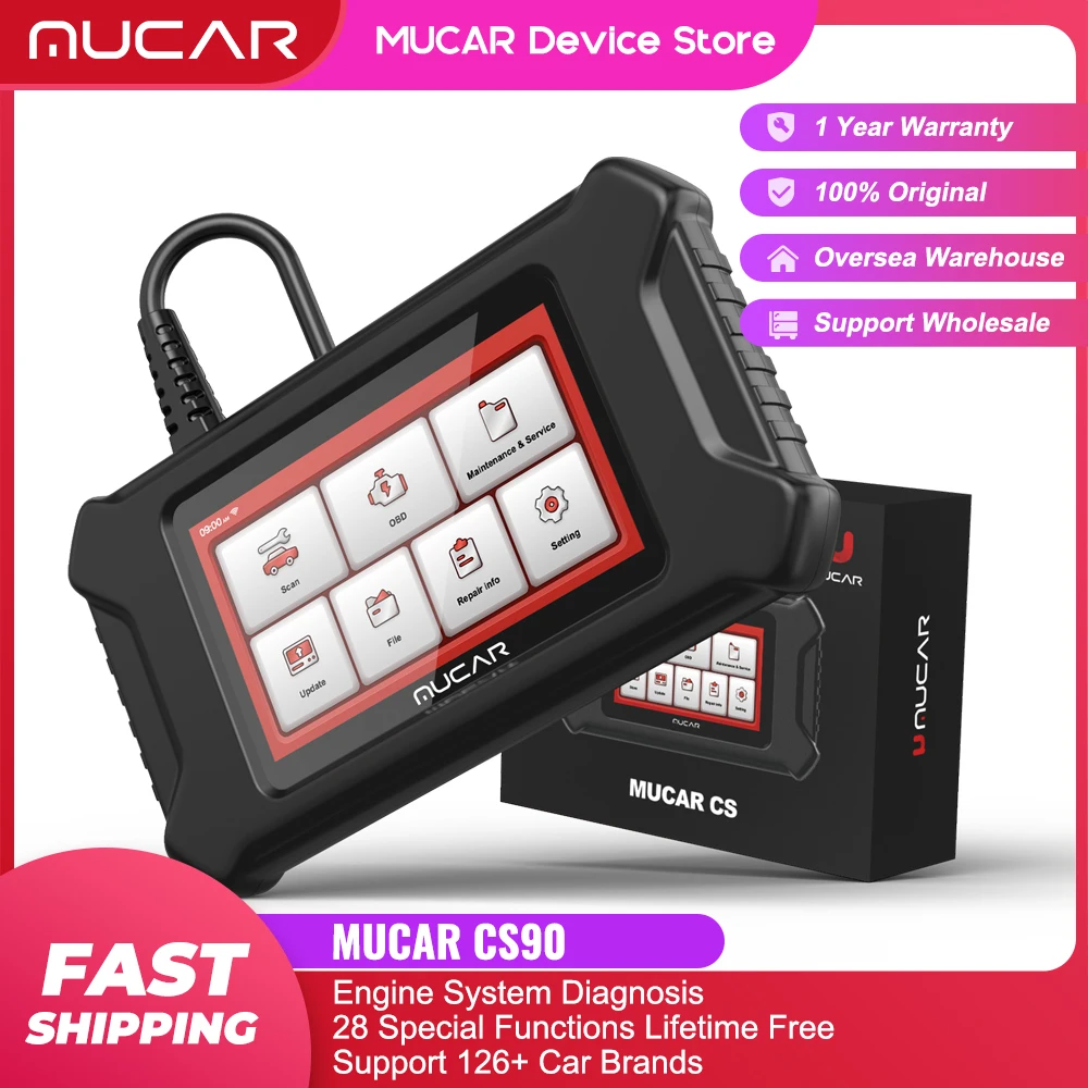 【ZIMASALE1000】Диагностический сканер MUCAR CS2 CS90 CS99 OBD2 устройство для считывания кодов