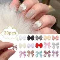 20pcs 3d bow resin nail art decorations charm colorful bowknots nail jewelry ornaments diy fashion manicure accessories