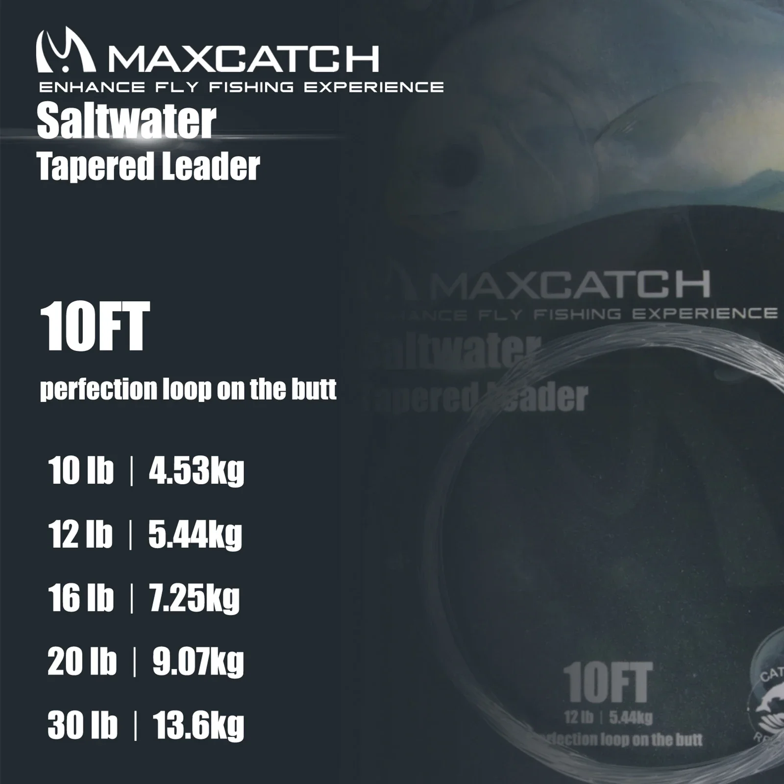 Набор из 6 штук конических поводков для морской рыбалки Maximumcatch, 10 футов, 10-30 фунтов, прозрачные поводки с петлями, нейлоновая леска (art.: 3920d4d01db71) - 3920d4d01db71