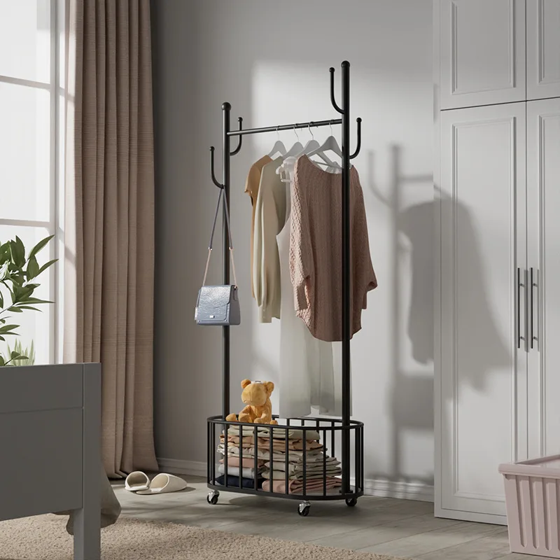 

Simple Mobile Coat Rack Golden Balcony Aesthetic Designer Clothes Hanger Minimalist Pole Display Moveis Para Casa Home Furniture