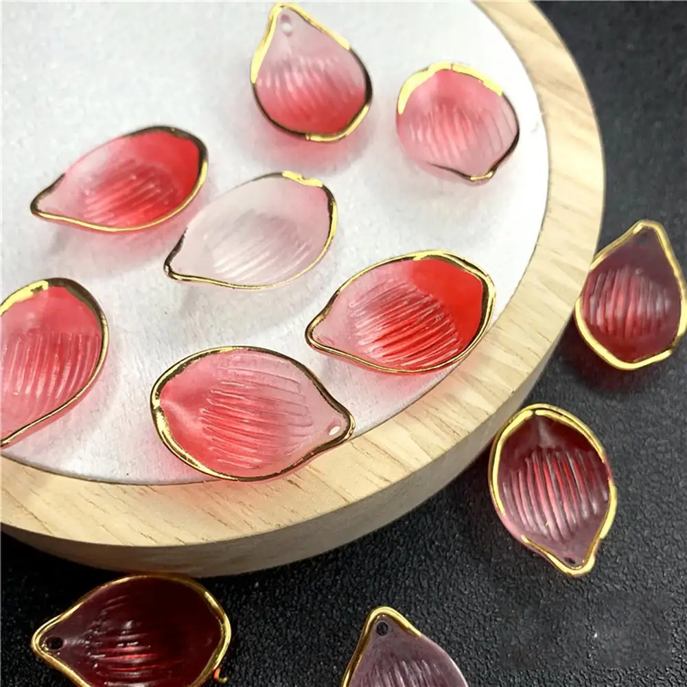

50Pcs/Pack Colorful Resin Lotus Petals Charms Base Parts Jewelry Making DIY Handmade Pendant Earrings Jewelry Accessories