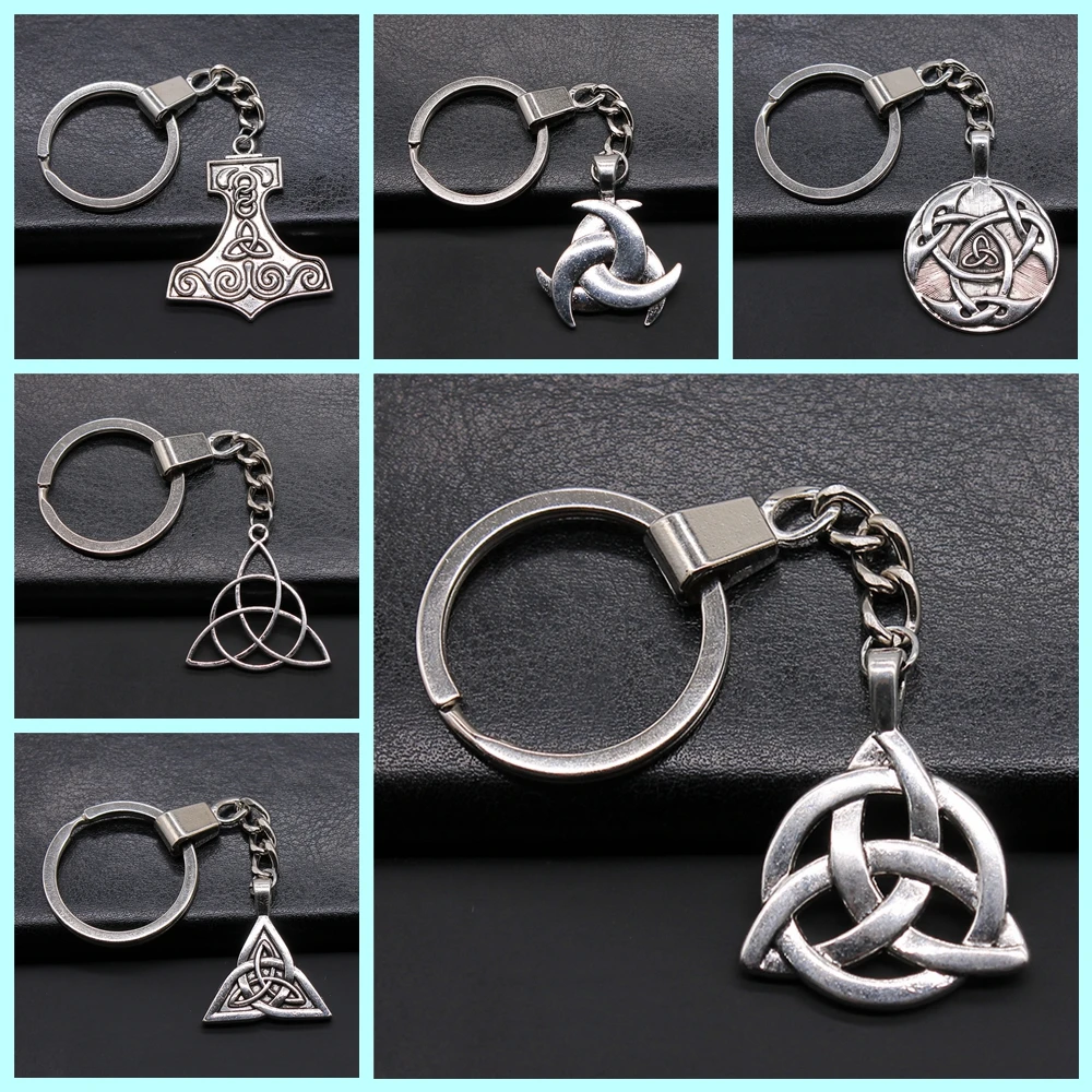 Triquetra Trinity Knot Symbol Lucky Amulet High Quality Charm Car Key Holder Keychain Party Birthday Gift |