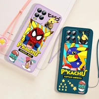 good looking pikachu imitates marvel for realme gt neo2 master narzo 50i 50a c21y c17 c11 c2 xt x2 x7 q3s liquid rope phone case