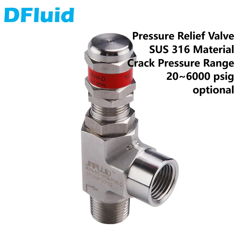 SUS316 Pressure RELIEF VALVE 20-6000psig Adjustable High Pressure GAS 1/43/81/2in Male to F NPT Stainless Steel replace Swagelok