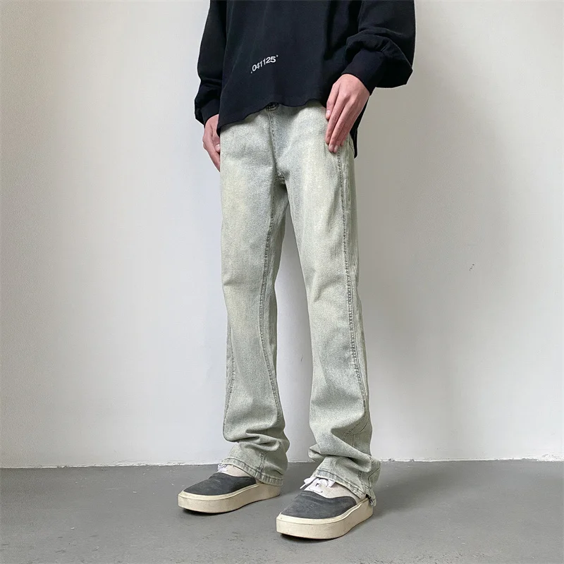 2023 Stretch-fitting Jeans Men Fashion Casual Vintage Straight Jeans Men Streetwear Hip-hop Denim Pants Mens Trousers S-3XL