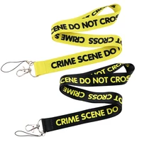 lx791 crime scene do not cross keychains mobile phone straps for keys usb id badge holder keys holder neck strap phone lanyard