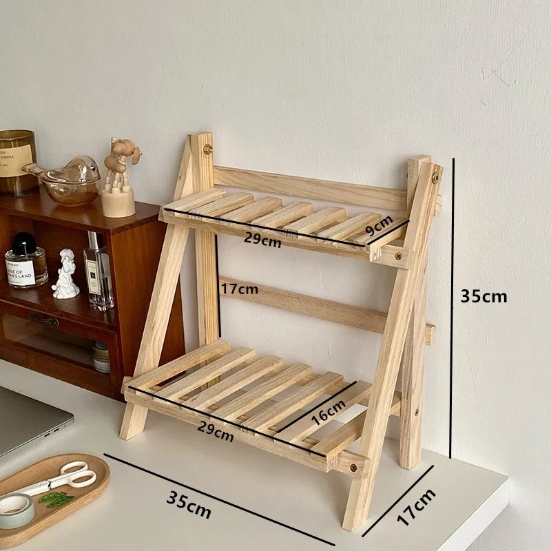 double layer adjustable wooden bookshelf stationery organizer shelves flower pot rack kitchen cabinet storage holders spice rack free global shipping