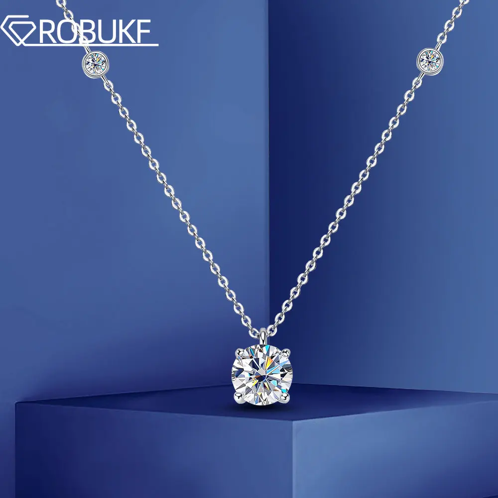 

Luxury 2 Carat D Color Real Moissanite Diamond Pendant Necklace For Women S925 Sterling Silver Chain Fine Jewelry Gift Wholesale