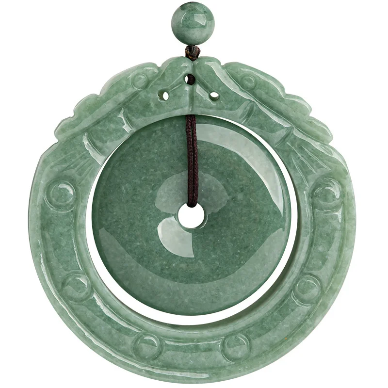 

Лидер продаж, натуральный ручной вырез, Зеленый Дракон из нефрита, брендовая Пряжка Pingan, ожерелье, кулон, модные ювелирные изделия для мужчи...