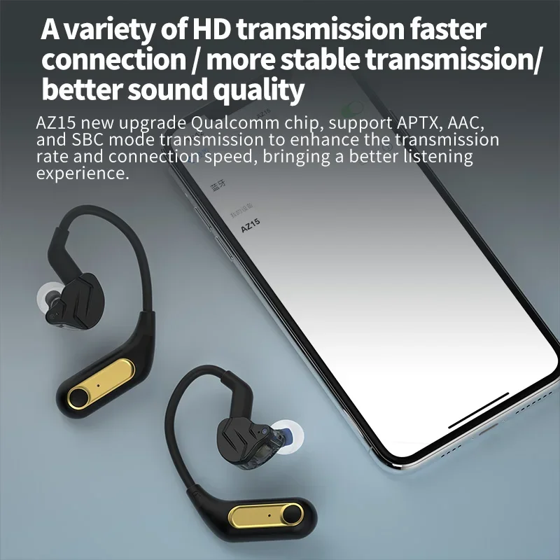 Беспроводные наушники KZ AZ15 Bluetooth 5 2 с заушным крючком