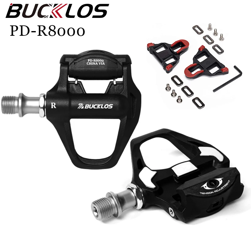 

BUCKLOS Fit SPD SL System Bike Pedal Nylon Road Bike Pedals PD R8000 Bicycle Self-locking Pedal Road Clipless Pedals for Shimano