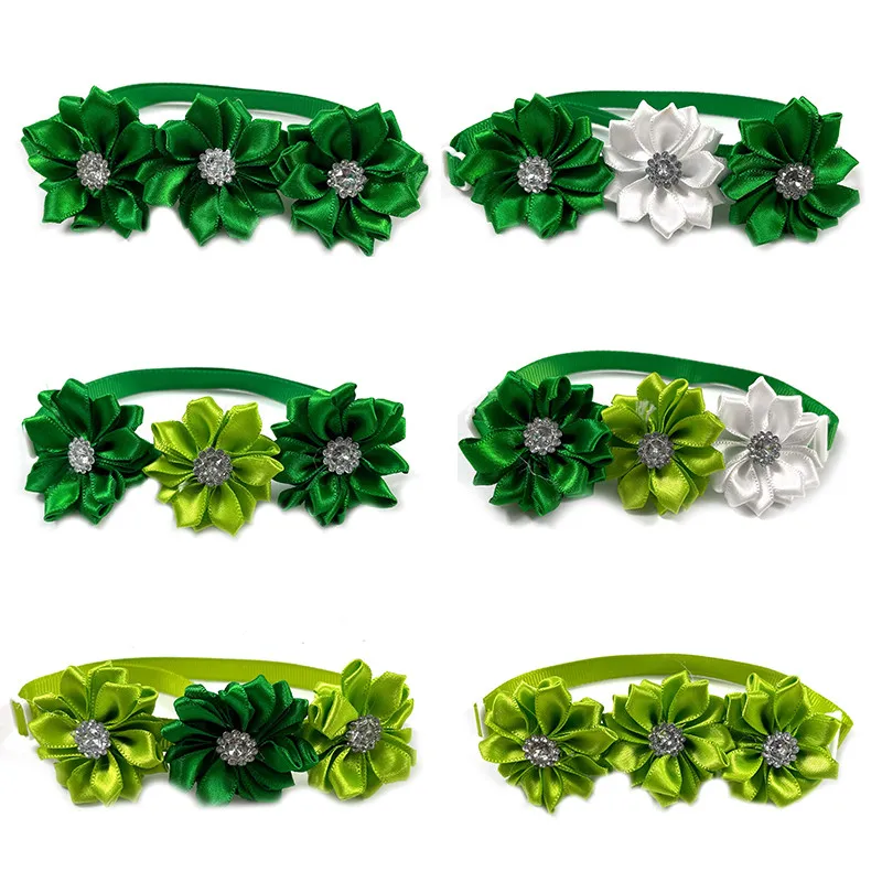 

50/100pcs St. Patrick's Day Dog Accessories Pet Dog Bow Tie Pet Supplies Shine Dog Bowtie Collar Small Dog Pet Grooming Products