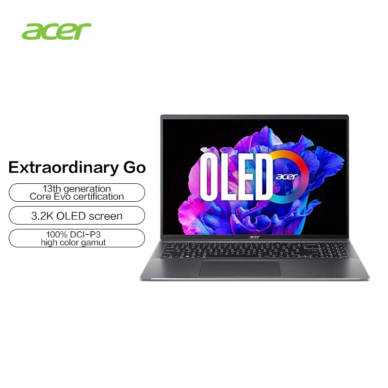 Acer Extraordinary Go New 2023 Slim Laptop Intel I5-13500H Iris Xe 16-inch IPS Full Screen OLED 3.2K Notebook