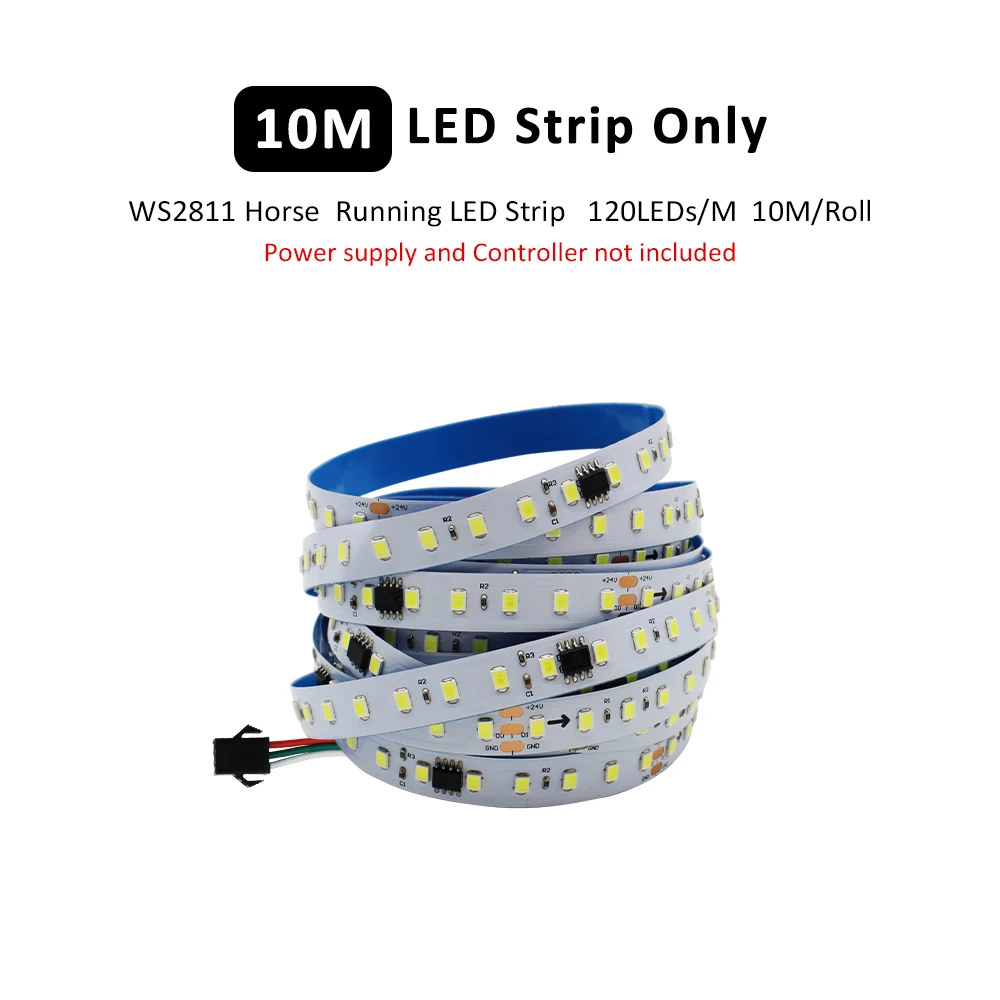 

Светодиодная лента Running Water Light WS2811 24В 120LED/м холодный/теплый белый 10/15 м