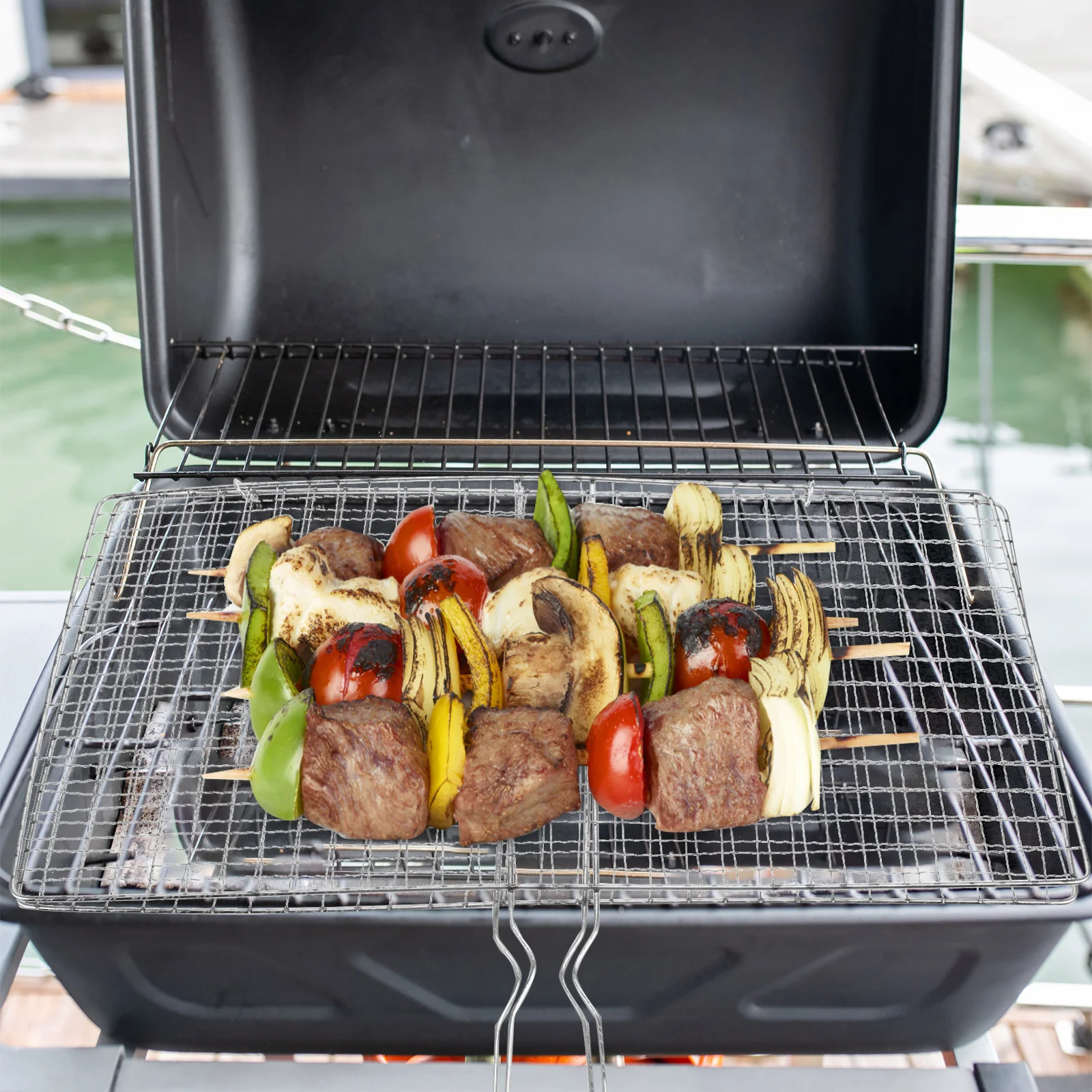 Аксессуары для гриля сетка барбекю корзина рыбы уличная серебряная из