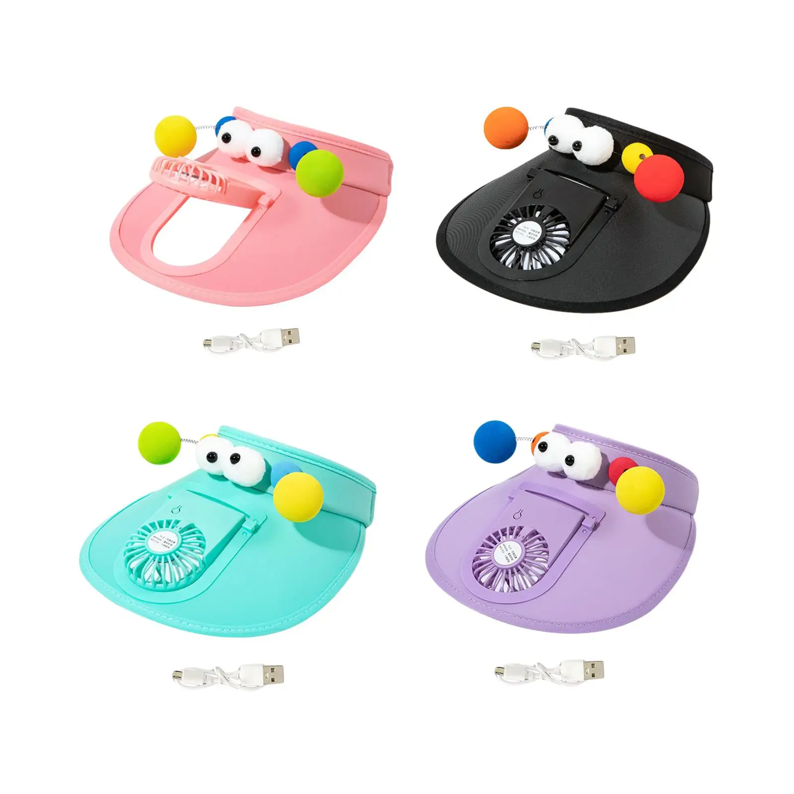 

Fan Visor Hat Outdoor USB Charging Sunscreen Hat Hat with Fan Adjustable 3