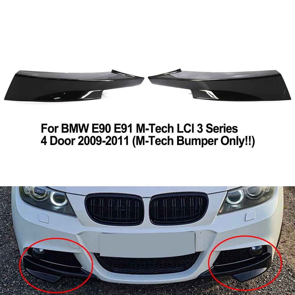 

Gloss Black Front Bumper Side Splitters For BMW 3 Series E90 M-Tech LCI 2009-2012 Auto Direct Replacement Parts
