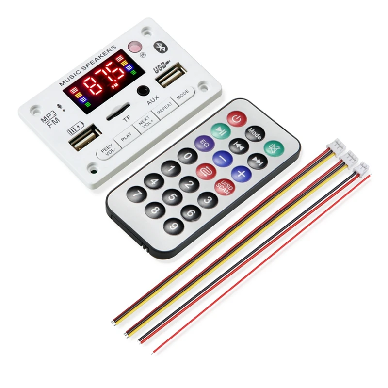 5V Color Screen MP3 Decoder Board Bluetooth5.0 Car MP3 Player With USB Output Recording Module FM AUX Radio