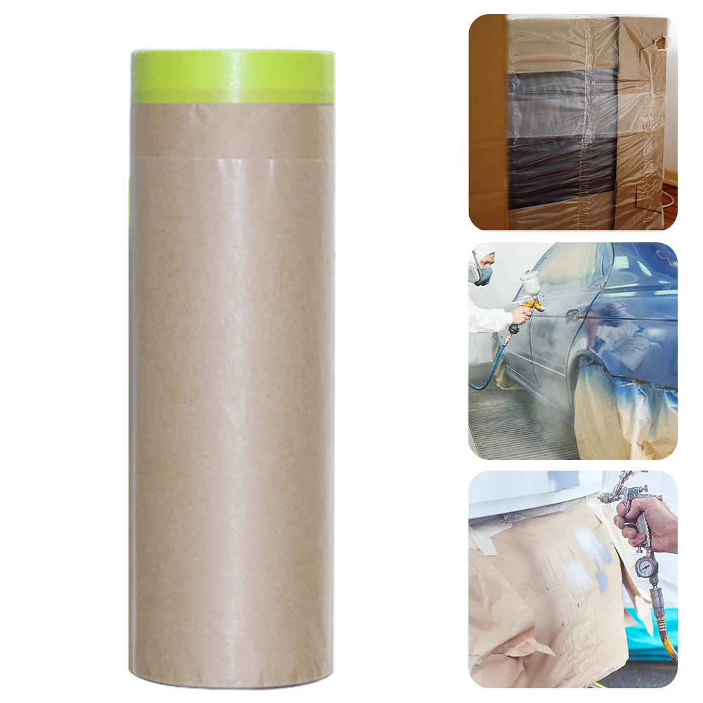 

1roll Self Adhesive Auto Body Supplies Floor Car Furniture For Painting Paint Application Covering Tear Resistant Masking Paper