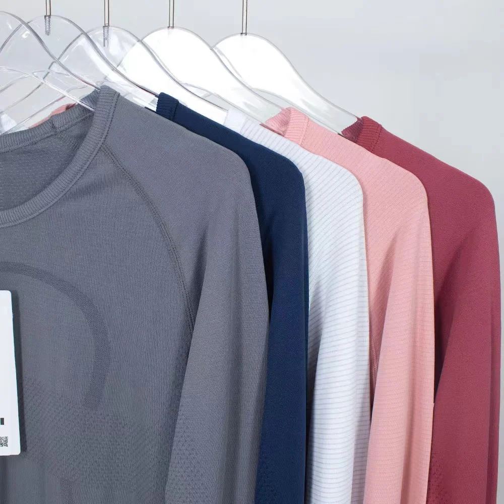 Lulu Women 2.0 Sports Long Sleeve T-Shirt Yoga Wear Swiftly Women Breathe Shirts Quick-drying Long Sleeve High Elastic Fabric